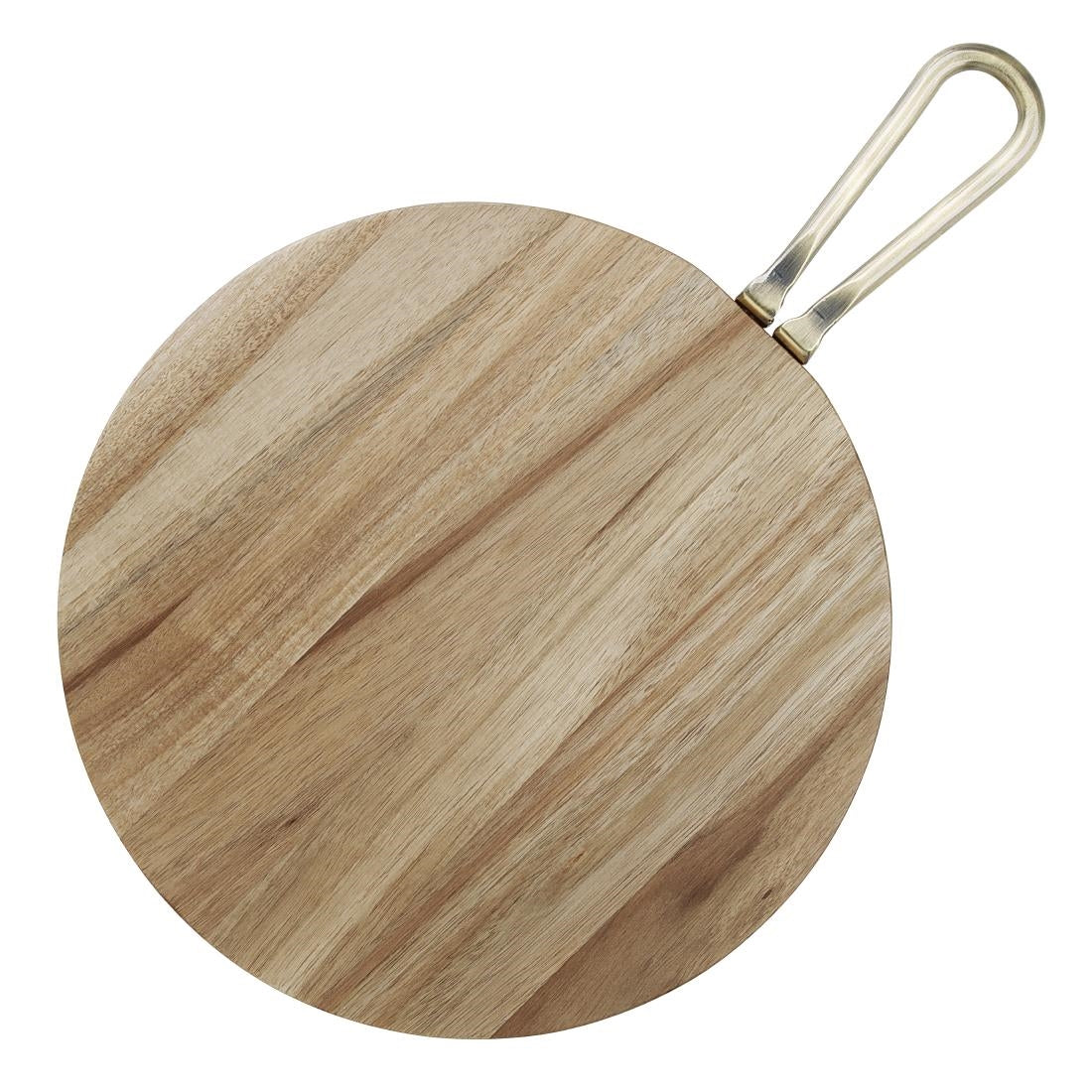 Olympia Round Paddle Board Acacia Wood With Metal Handle 505x356mm (505(L)x356(W)x20(H)mm | Material: Acacia Wood) • PAS-HX390