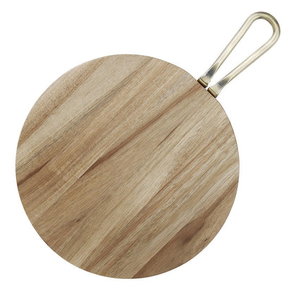 Olympia Round Paddle Board Acacia Wood With Metal Handle 505x356mm (505(L)x356(W)x20(H)mm | Material: Acacia Wood) • PAS-HX390