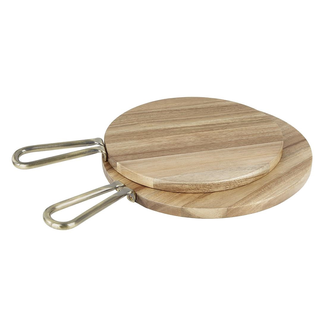 Olympia Round Paddle Board Acacia Wood With Metal Handle 505x356mm (505(L)x356(W)x20(H)mm | Material: Acacia Wood) • PAS-HX390