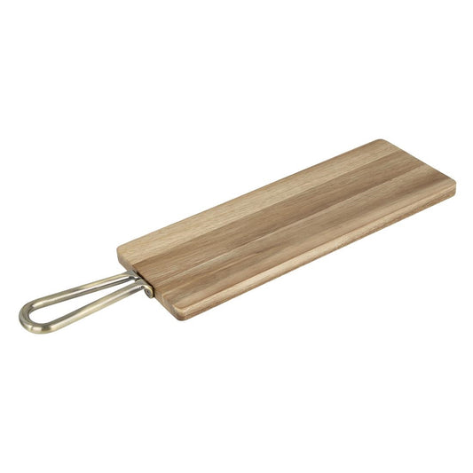 Olympia Rectangular Paddle Board Acacia Wood With Metal Handle 575x152mm (575(L)x152(W)x20(H)mm | Material: Acacia Wood) • PAS-HX391