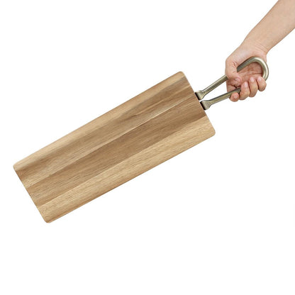 Olympia Rectangular Paddle Board Acacia Wood With Metal Handle 575x152mm (575(L)x152(W)x20(H)mm | Material: Acacia Wood) • PAS-HX391