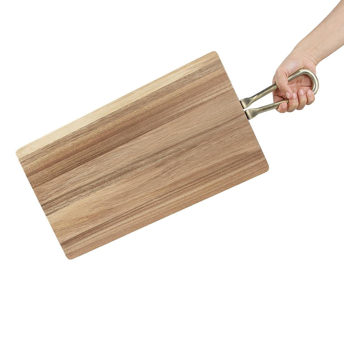Olympia Rectangular Paddle Board Acacia Wood with Metal Handles 615x260x20mm (615(L)x260(W)x20(H)mm | Material: Acacia Wood) • PAS-HX392
