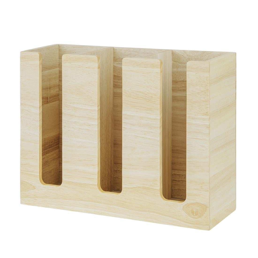Olympia Cup Organiser Hevea Wood 340x120x240mm (340(L)x120(W)x240(H)mm | Material: Hevea Wood) • PAS-HX394
