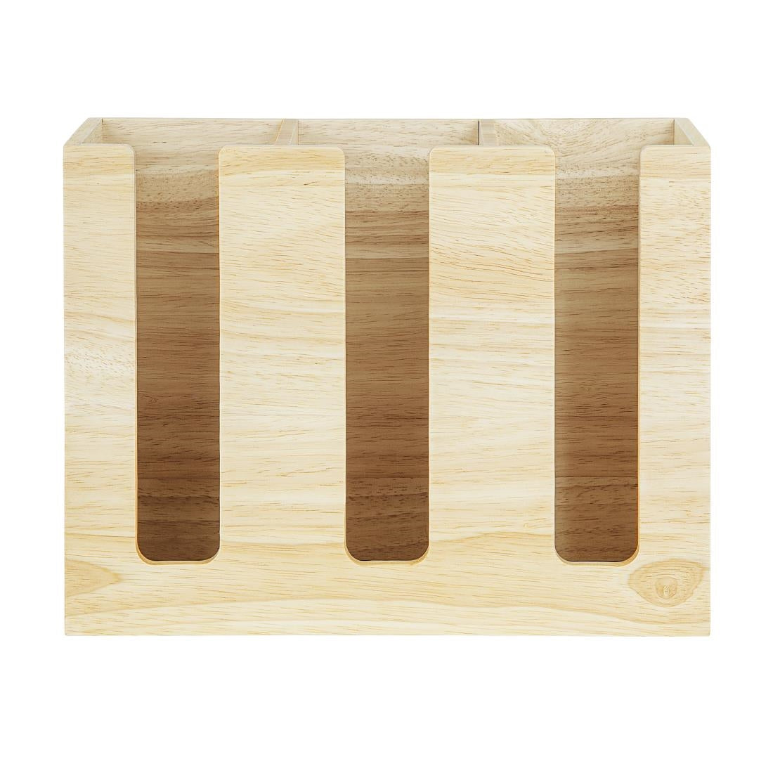 Olympia Cup Organiser Hevea Wood 340x120x240mm (340(L)x120(W)x240(H)mm | Material: Hevea Wood) • PAS-HX394