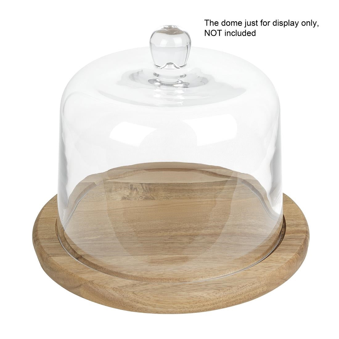 Olympia Round Acacia Wood Board for 200mm Dome 246x20mm (246(Ø)x20(H)mm | Fits 200(Ø)mm dome - HW798) • PAS-HX397