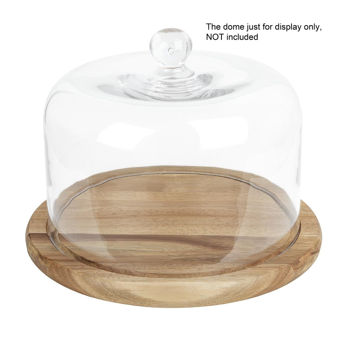 Olympia Round Acacia Wood Board for 240mm Dome 283x20mm (283(Ø)x20(H)mm | Fits 240(Ø)mm dome - HW799) • PAS-HX398