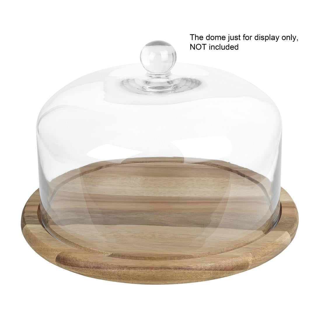 Olympia Round Acacia Wood Board for Dome 330x20mm (330(Ø)x20(H)mm | Fits 280(Ø)mm dome - CS014) • PAS-HX399