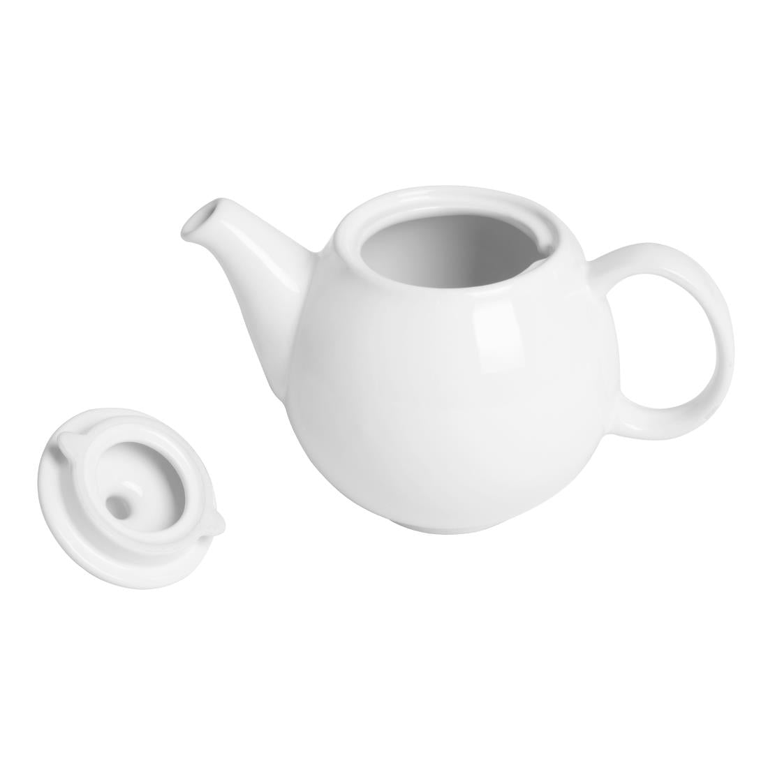 Olympia Café Teapot White - 450ml (2 Pack) (450ml | Material: stoneware | Pack quantity: 2) • PAS-HX794