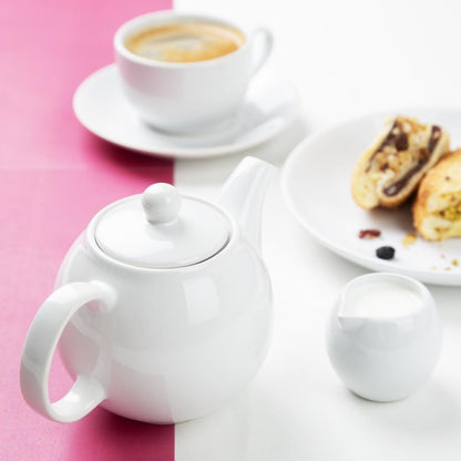 Olympia Café Teapot White - 450ml (2 Pack) (450ml | Material: stoneware | Pack quantity: 2) • PAS-HX794