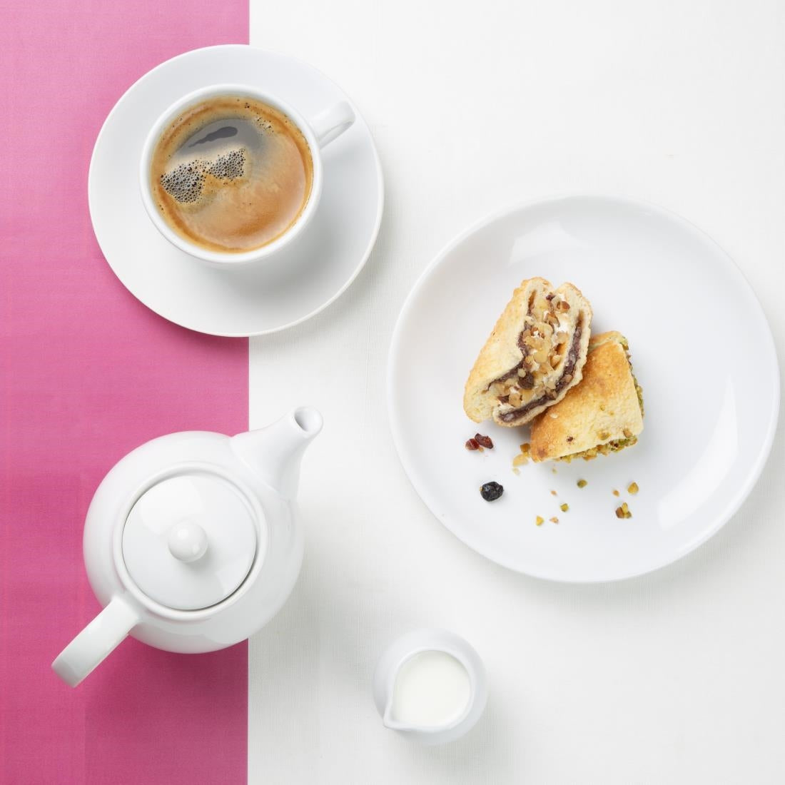 Olympia Café Teapot White - 450ml (2 Pack) (450ml | Material: stoneware | Pack quantity: 2) • PAS-HX794