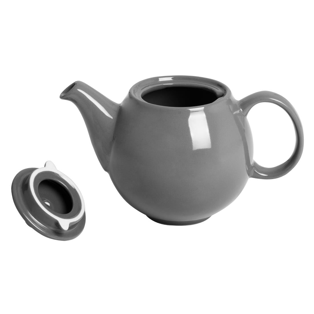 Olympia Café Teapot Charcoal - 450ml (2 Pack) (450ml | Material: Stoneware | Pack Quantity: 2) • PAS-HX797
