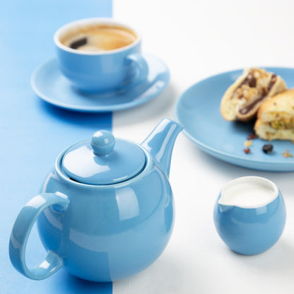 Olympia Café Teapot Blue - 450ml (2 Pack) (450ml | Material: stoneware | Pack quantity: 2) • PAS-HX798