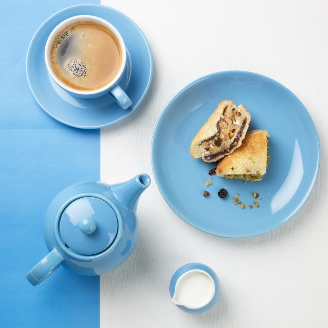 Olympia Café Teapot Blue - 450ml (2 Pack) (450ml | Material: stoneware | Pack quantity: 2) • PAS-HX798