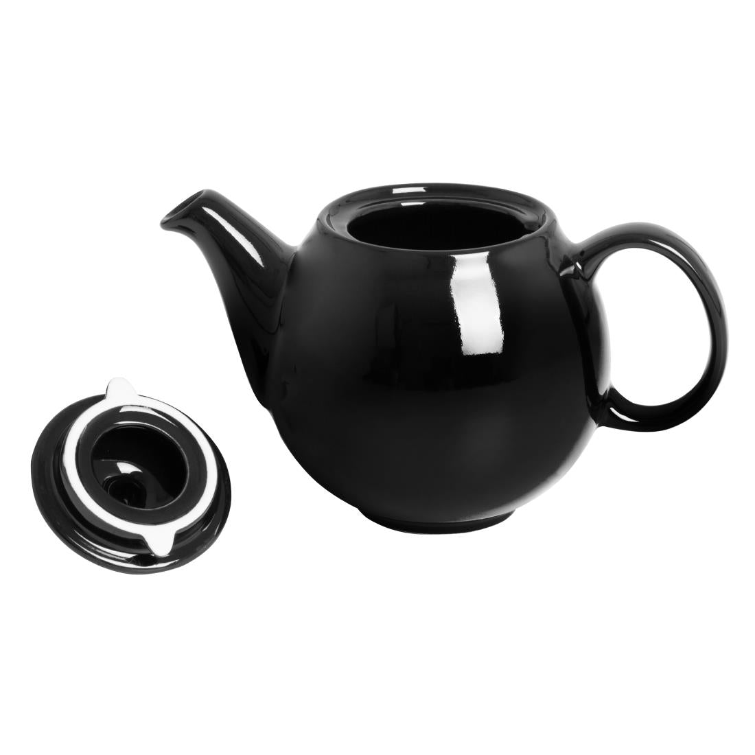 Olympia Café Teapot Black - 450ml (2 Pack) (450ml | Material: stoneware | Pack quantity: 2) • PAS-HX799
