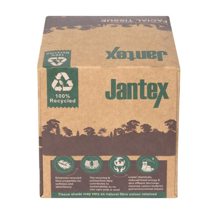 Jantex Green 100% Recycled Facial Tissue Cube 100 Sheets (36 Pack) (100 sheets per box | Pack quantity: 36) • PAS-HX931