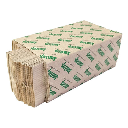 "Jantex Green 100% Recycled C Fold Hand Towels 2ply (2250 Sheets)" (2ply construction | C-fold design | Pack quantity: 2250 Sheets) • PAS-HX936