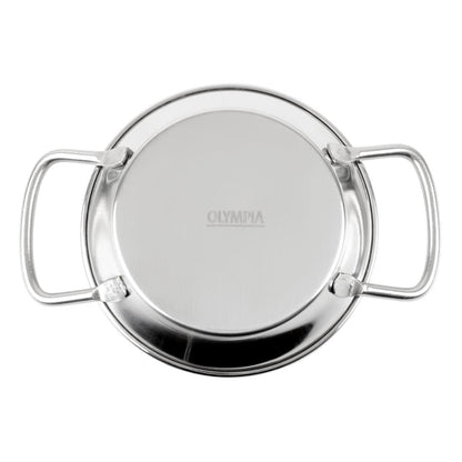 Olympia Table Presentation Mini Paella Pan Stainless Steel 120mm (163(L)x120(W)x22(H)mm | Material: Stainless Steel) • PAS-HY103