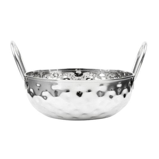 Olympia Table Presentation Hammered Kadai Dish Stainless Steel 150mm (193(L)x150(W)x60(H)mm | Material: Stainless Steel) • PAS-HY105