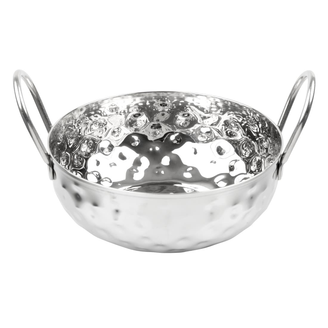 Olympia Table Presentation Hammered Kadai Dish Stainless Steel 150mm (193(L)x150(W)x60(H)mm | Material: Stainless Steel) • PAS-HY105