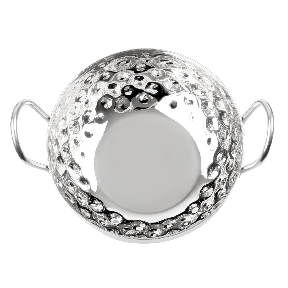 Olympia Table Presentation Hammered Kadai Dish Stainless Steel 150mm (193(L)x150(W)x60(H)mm | Material: Stainless Steel) • PAS-HY105