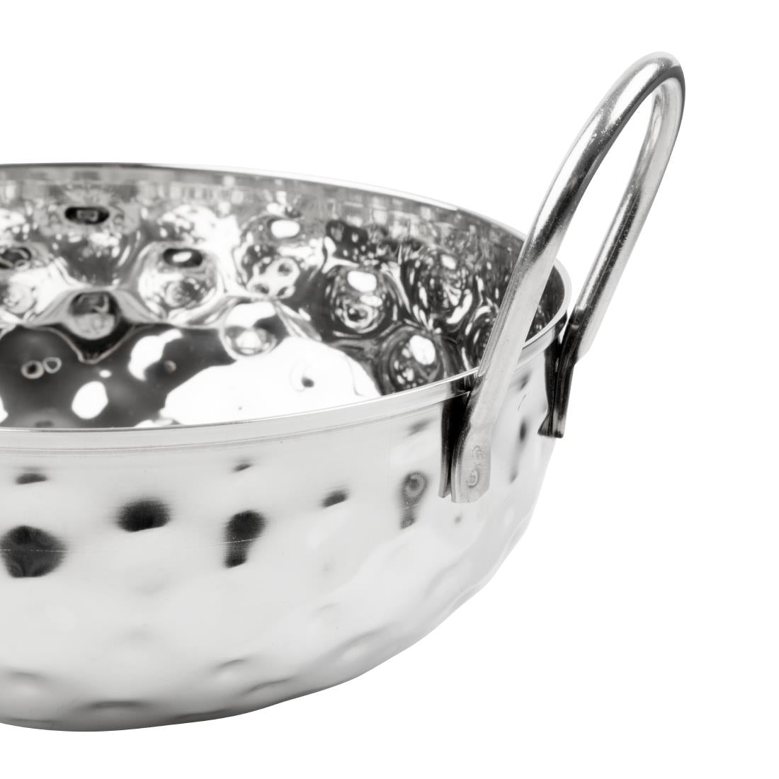 Olympia Table Presentation Hammered Kadai Dish Stainless Steel 150mm (193(L)x150(W)x60(H)mm | Material: Stainless Steel) • PAS-HY105