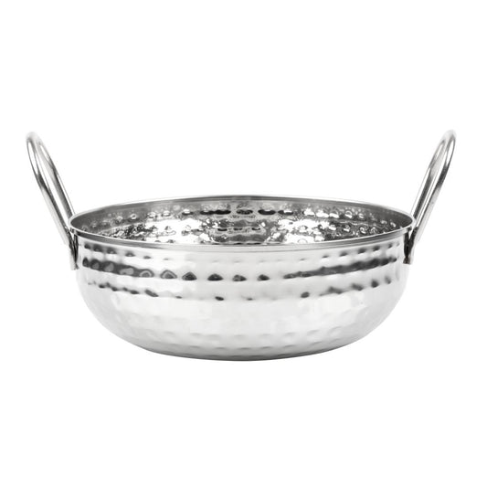 Olympia Table Presentation Hammered Kadai Dish Stainless Steel 200mm (200(Ø)x75(H)mm | Material: Stainless Steel) • PAS-HY107