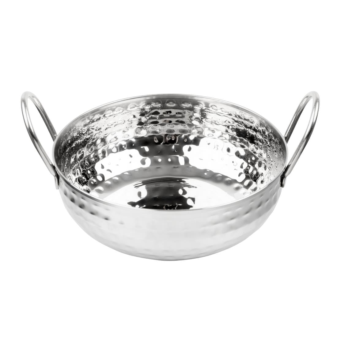 Olympia Table Presentation Hammered Kadai Dish Stainless Steel 200mm (200(Ø)x75(H)mm | Material: Stainless Steel) • PAS-HY107
