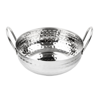 Olympia Table Presentation Hammered Kadai Dish Stainless Steel 200mm (200(Ø)x75(H)mm | Material: Stainless Steel) • PAS-HY107