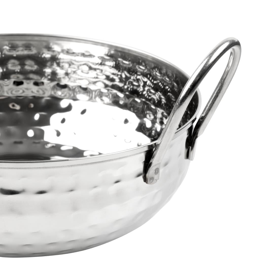 Olympia Table Presentation Hammered Kadai Dish Stainless Steel 170mm (210(L)x170(W)x64(H)mm | Material: Stainless Steel) • PAS-HY106