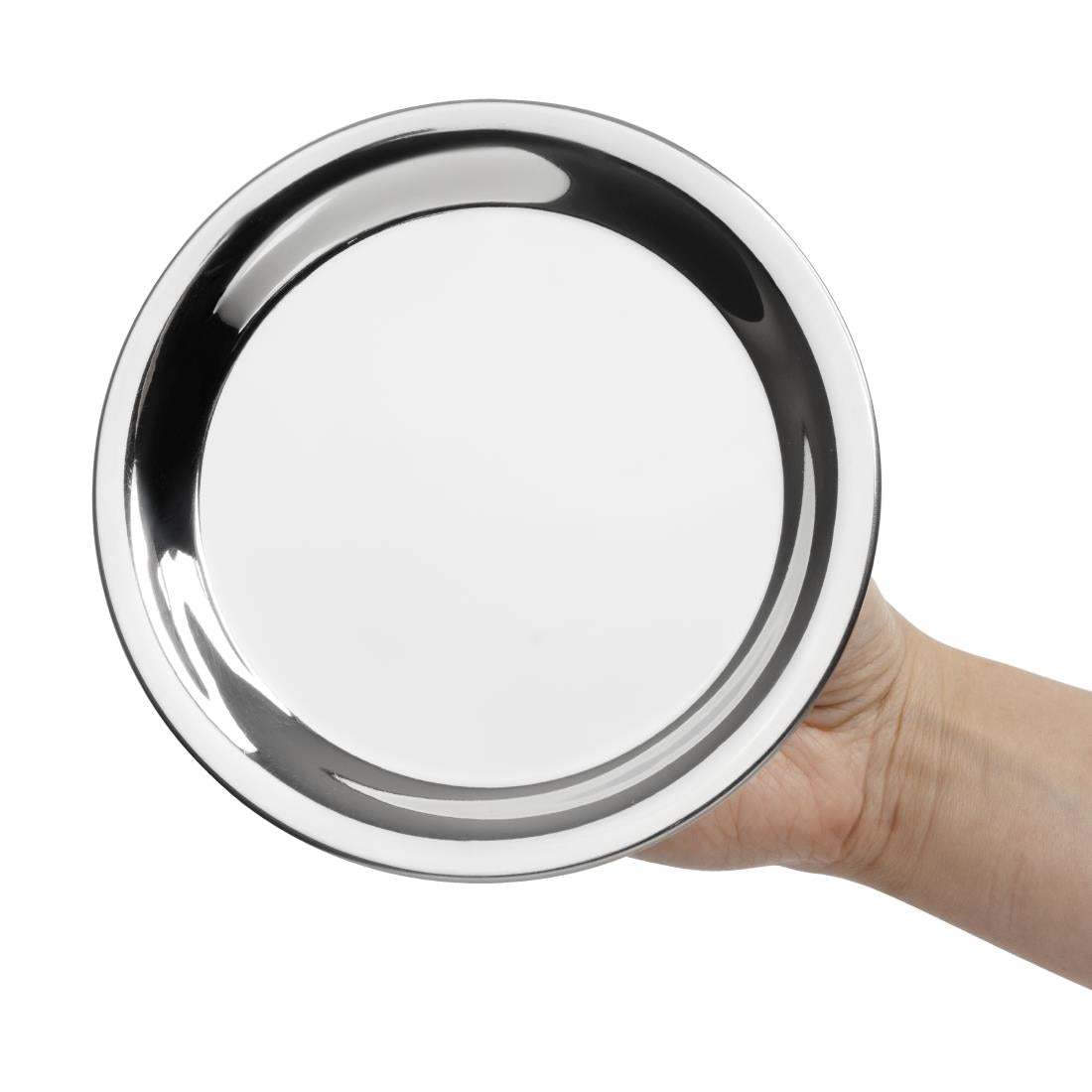 Olympia Round Stainless Steel Tip Tray 150mm (150(Ø)x11(H)mm | Material: Stainless Steel) • PAS-HY109
