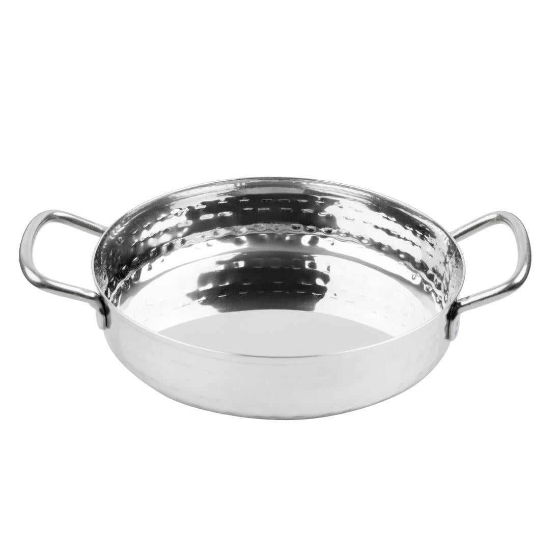 Olympia Table Presentation Handled Dish Stainless Steel Hammered 150mm (150(Ø)x46(H)mm | Material: Stainless Steel) • PAS-HY111