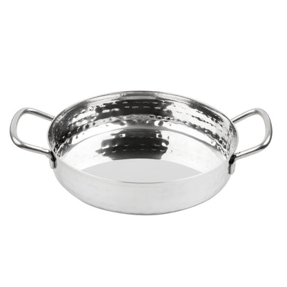 Olympia Table Presentation Handled Dish Stainless Steel Hammered 125mm (125(Ø)x46(H)mm | Material: Stainless Steel) • PAS-HY110