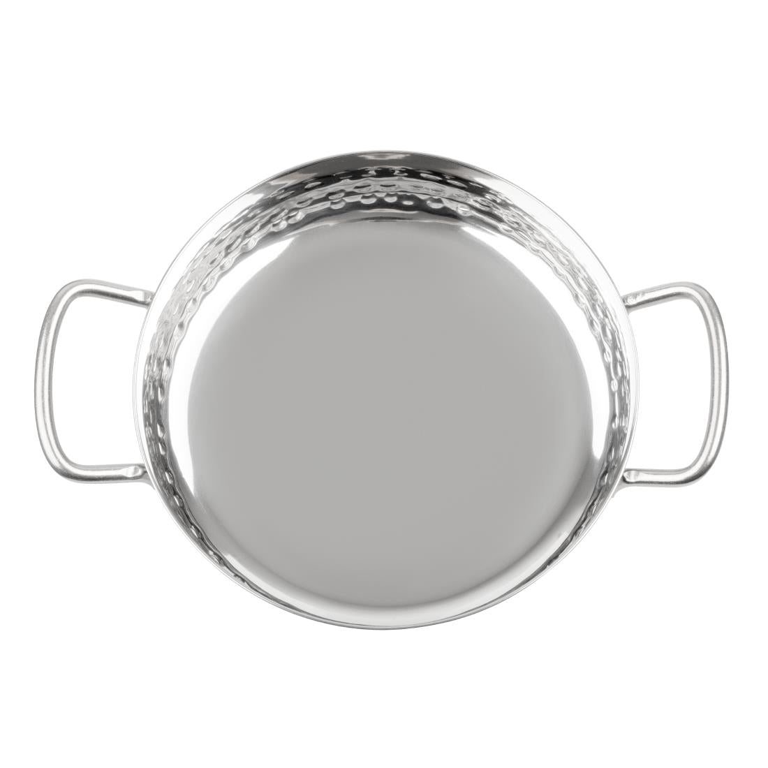 Olympia Table Presentation Handled Dish Stainless Steel Hammered 150mm (150(Ø)x46(H)mm | Material: Stainless Steel) • PAS-HY111