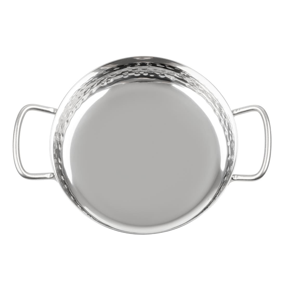 Olympia Table Presentation Handled Dish Stainless Steel Hammered 125mm (125(Ø)x46(H)mm | Material: Stainless Steel) • PAS-HY110