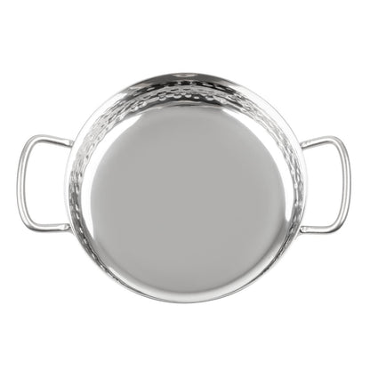 Olympia Table Presentation Handled Dish Stainless Steel Hammered 125mm (125(Ø)x46(H)mm | Material: Stainless Steel) • PAS-HY110
