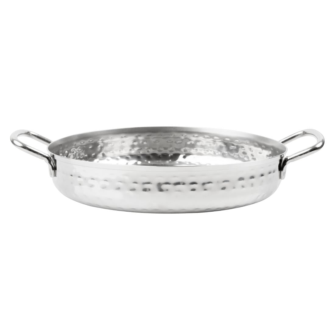 Olympia Table Presentation Handled Dish Stainless Steel Hammered 180mm (180(Ø)x46(H)mm | Material: Stainless Steel) • PAS-HY112