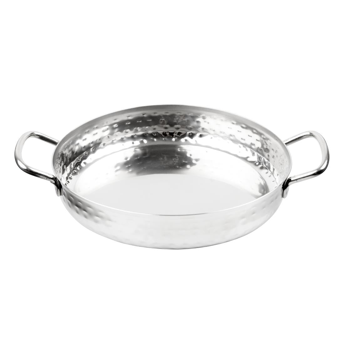 Olympia Table Presentation Handled Dish Stainless Steel Hammered 180mm (180(Ø)x46(H)mm | Material: Stainless Steel) • PAS-HY112