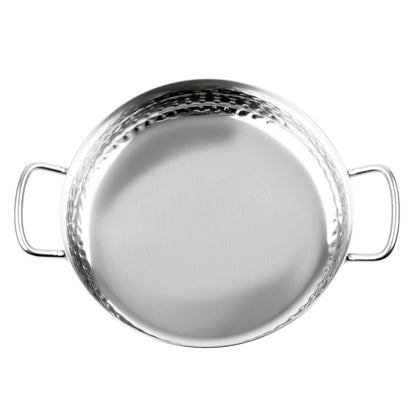Olympia Table Presentation Handled Dish Stainless Steel Hammered 180mm (180(Ø)x46(H)mm | Material: Stainless Steel) • PAS-HY112
