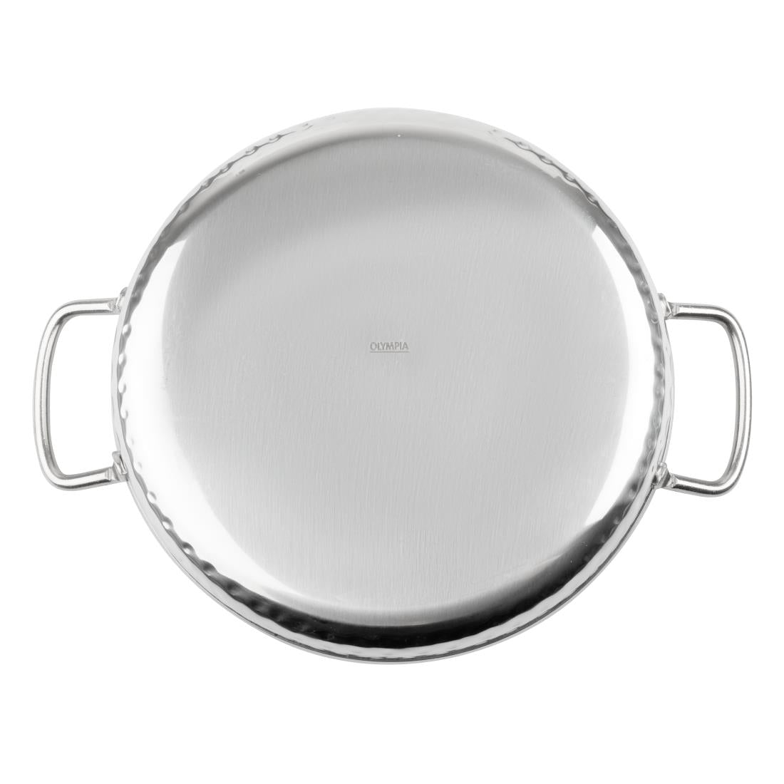 Olympia Table Presentation Handled Dish Stainless Steel Hammered 180mm (180(Ø)x46(H)mm | Material: Stainless Steel) • PAS-HY112