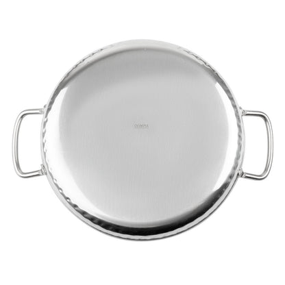 Olympia Table Presentation Handled Dish Stainless Steel Hammered 180mm (180(Ø)x46(H)mm | Material: Stainless Steel) • PAS-HY112