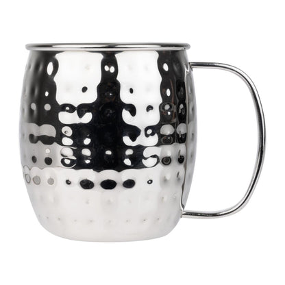 Olympia Barware Hammered Stainless Steel Mugs 440ml • PAS-HY113