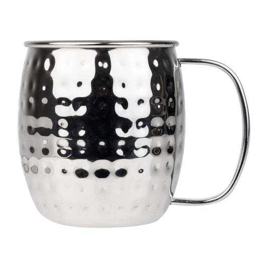 Olympia Barware Stainless Steel Hammered Mugs 440ml • PAS-HY113