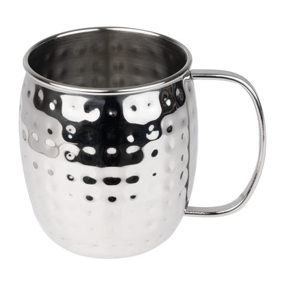 Olympia Barware Hammered Stainless Steel Mugs 440ml • PAS-HY113
