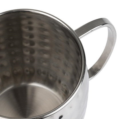 Olympia Barware Hammered Stainless Steel Mugs 440ml • PAS-HY113