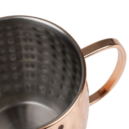 Olympia Barware Stainless Steel Copper Coated Hammered Mugs 440ml • PAS-HY114