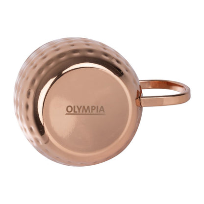 Olympia Barware Stainless Steel Copper Coated Hammered Mugs 440ml • PAS-HY114