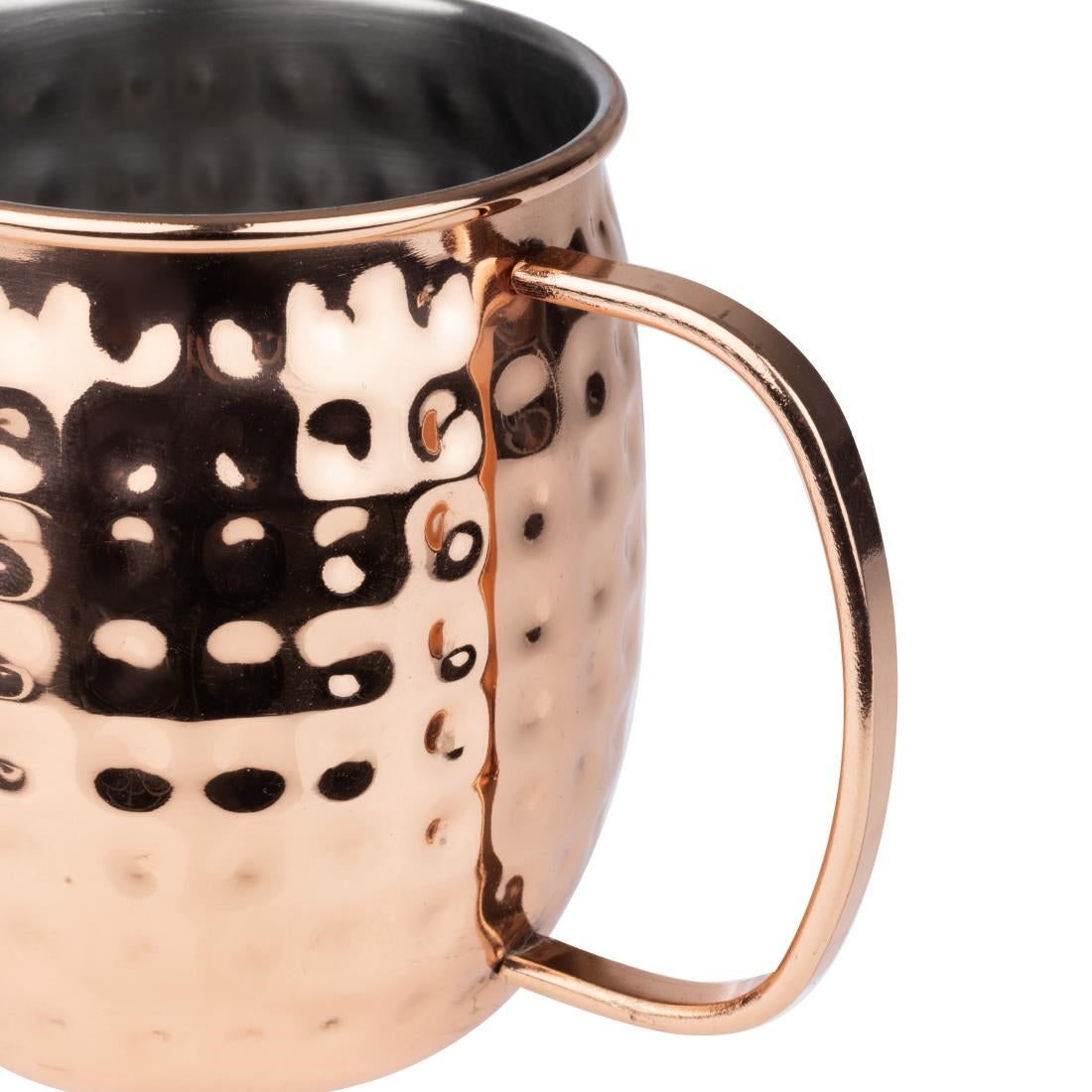 Olympia Barware Stainless Steel Copper Coated Hammered Mugs 440ml • PAS-HY114