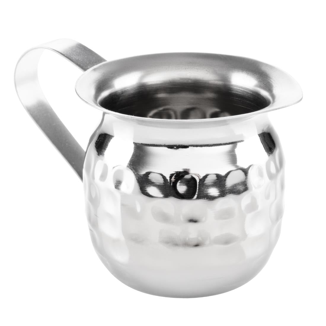 Olympia Hammered Stainless Steel Mini Milk Jug 78ml (6 Pack) (78ml | Pack Quantity: 6) • PAS-HY117
