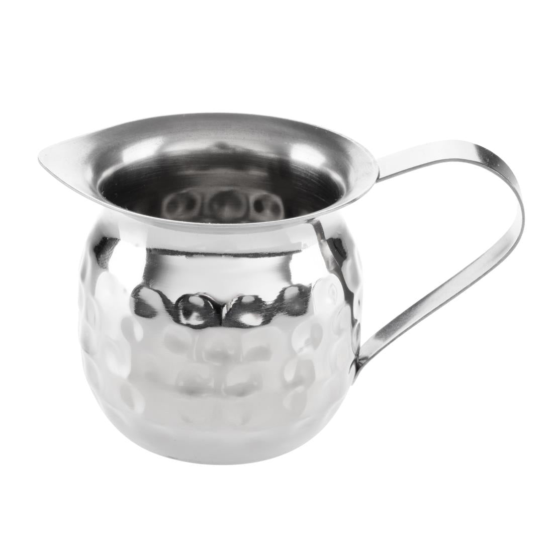 Olympia Hammered Stainless Steel Mini Milk Jug 78ml (6 Pack) (78ml | Pack Quantity: 6) • PAS-HY117