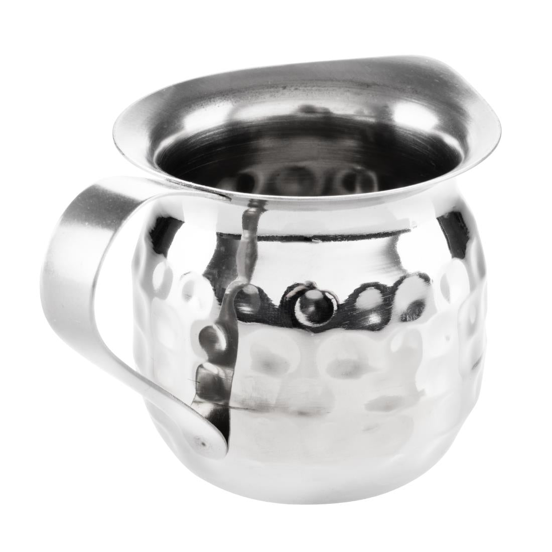 Olympia Hammered Stainless Steel Mini Milk Jug 78ml (6 Pack) (78ml | Pack Quantity: 6) • PAS-HY117